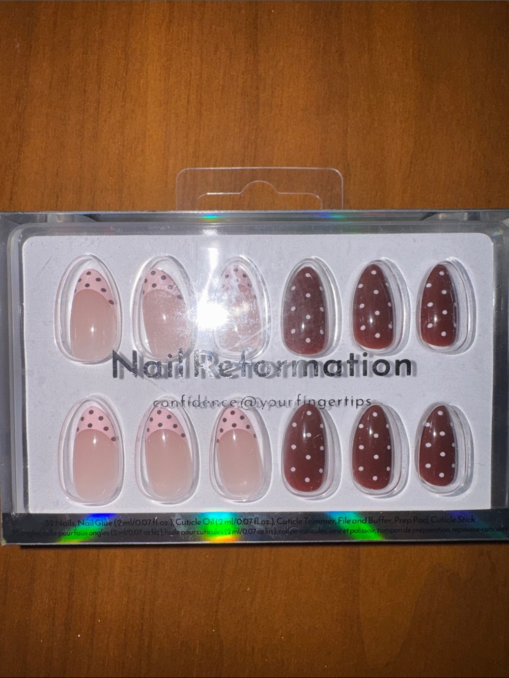Nail Reformation Pink & Brown Polka Dot Press-On Nails